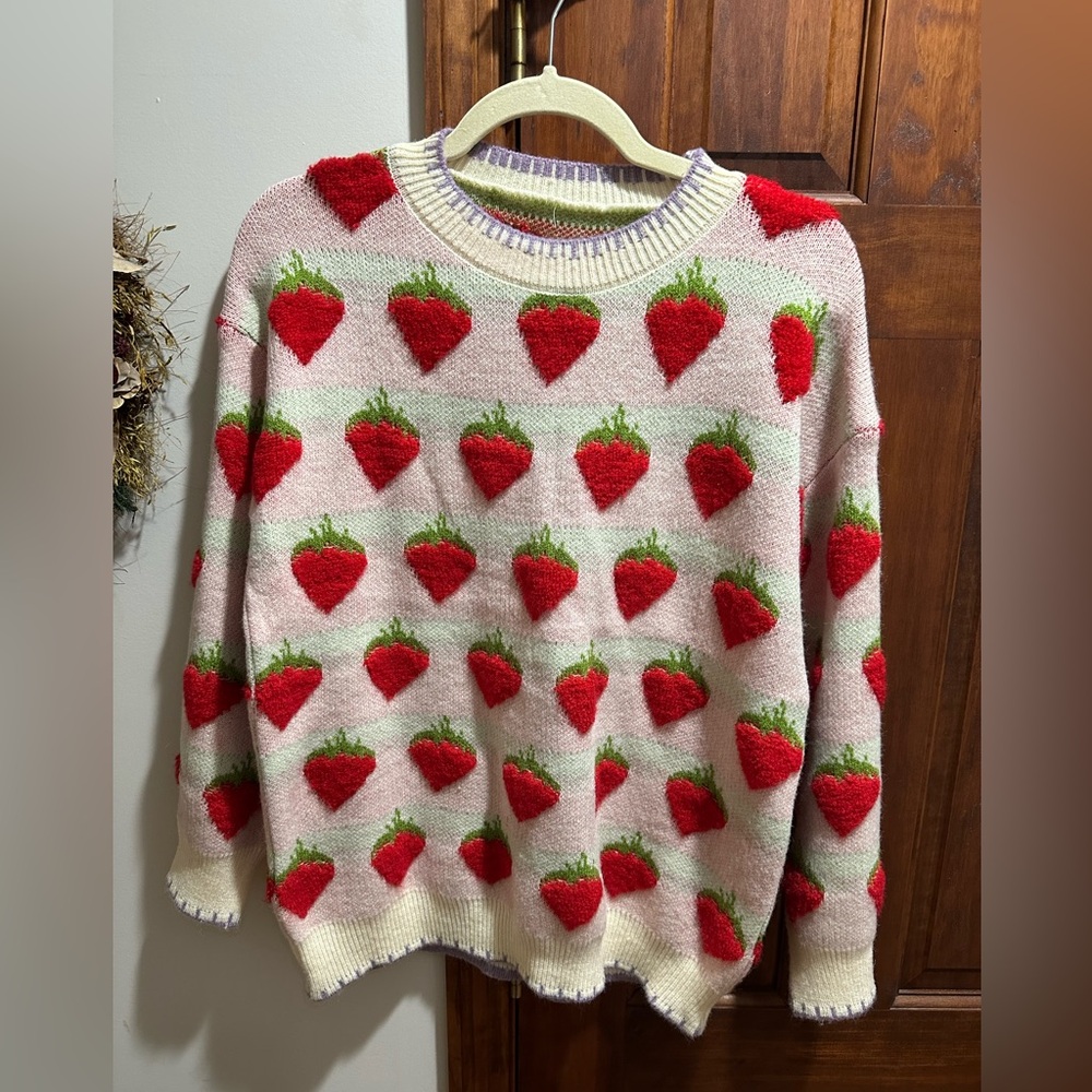 Boutique Strawberry Sweater Size Small